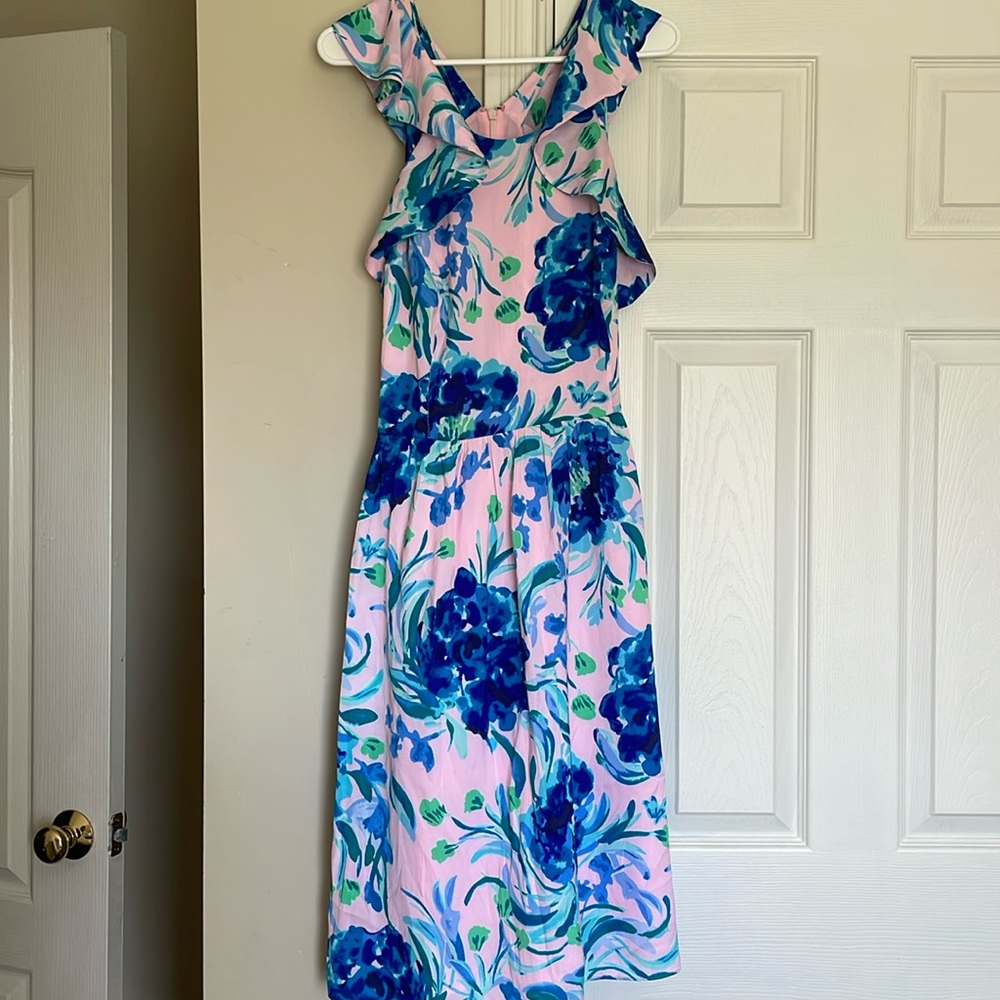 Lilly Pulitzer Floral Rose Print Formal Dress